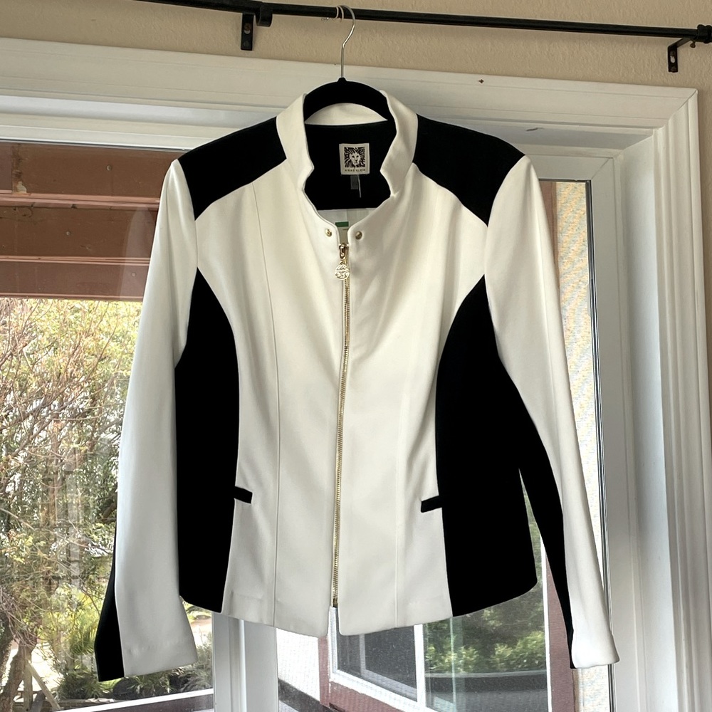Anne Klein Black and White Jacket size L NWT